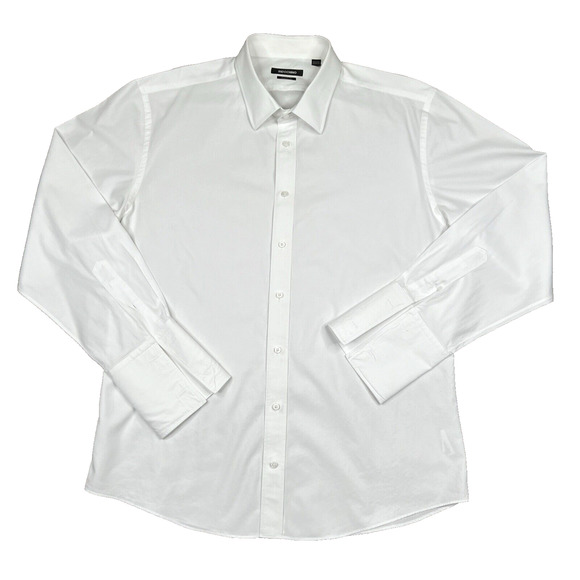 Indochino Men's Button p Textured White Dress Shirt Size 18.5 34.5 - 37 - Picture 1 of 16